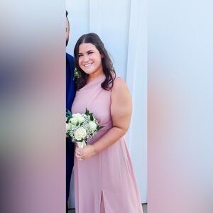 Light Pink XXL Birdy Grey one shoulder bridesmaid dress